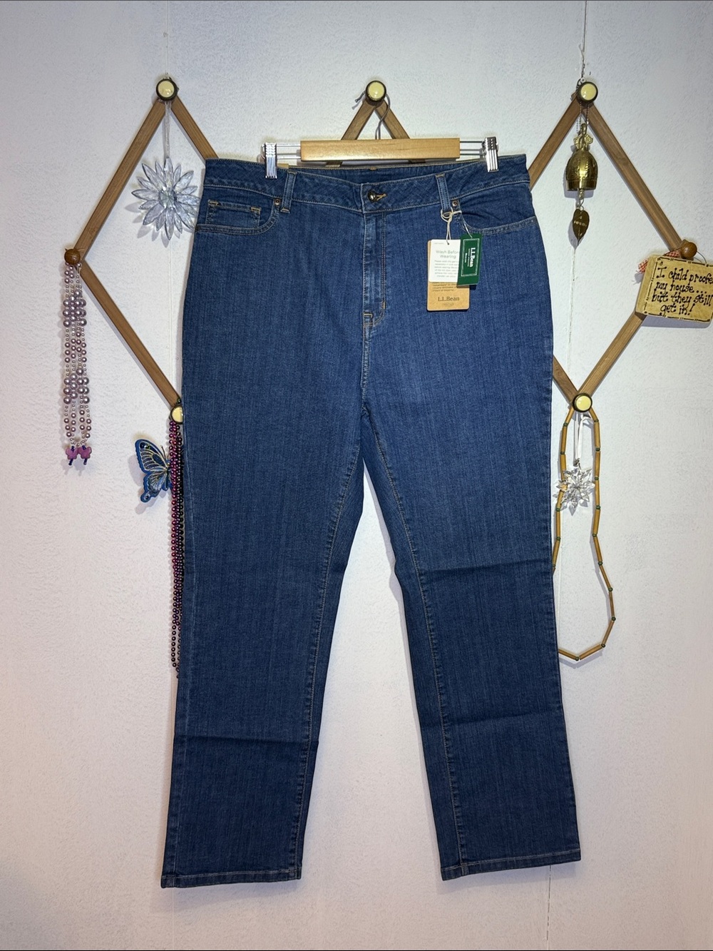 L.L. Bean Women's Straight Leg Jeans in Classic Blue